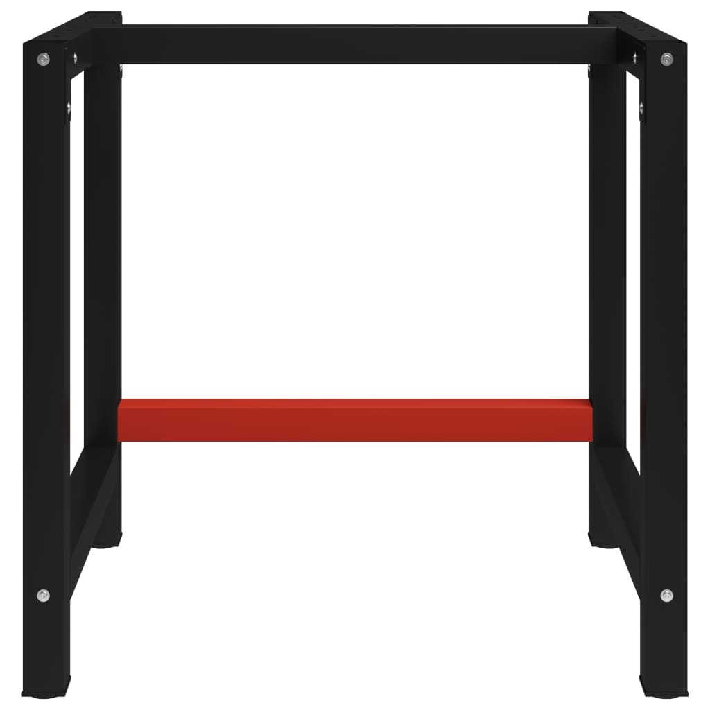 Work Bench Frame Metal 80x57x79 cm Black and Red